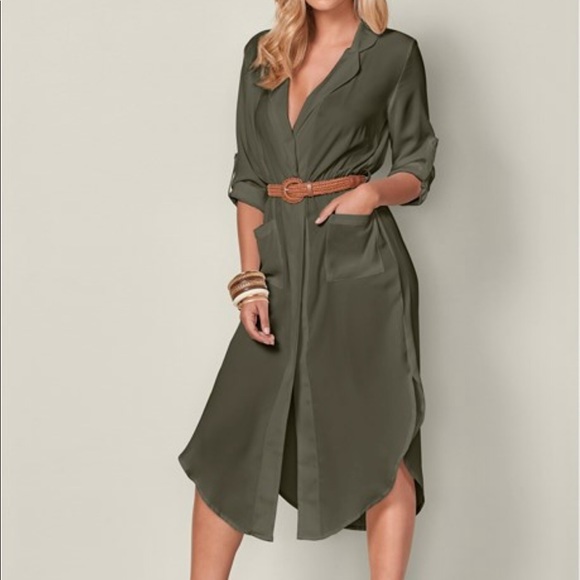 ❗️Last one ❗️ New Black belted midi dress - Picture 2 of 4